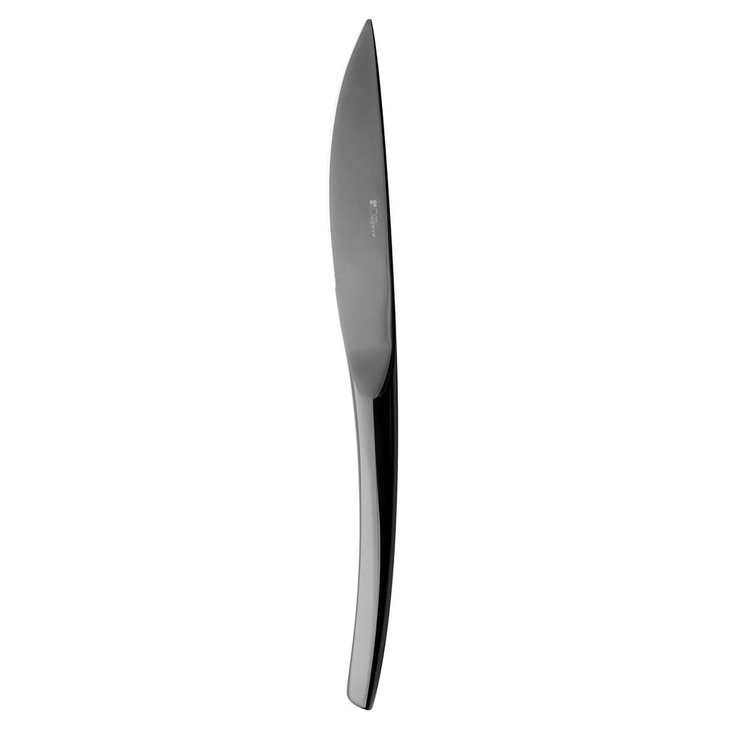 XY BLACK MIROIR Couteau de table monobloc lame scie