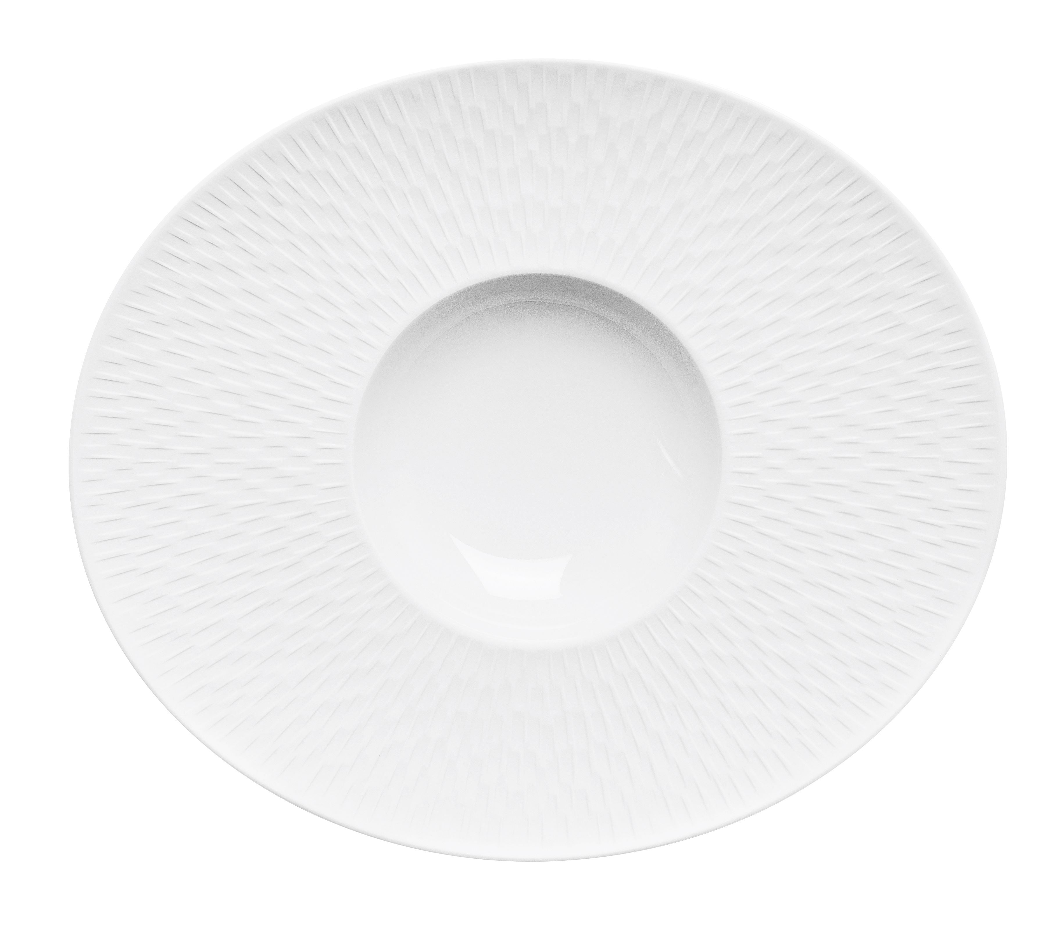 Image du produit: BOREAL SATIN BLANC Assiette gourmet ovale grand bassin 32 x 27 cm
