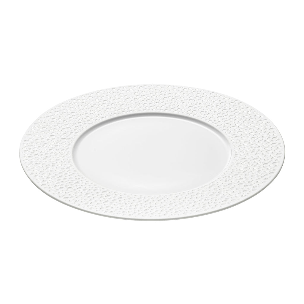 PERLES DE ROSEE BLANCHES Assiette plate ronde 27,9 cm