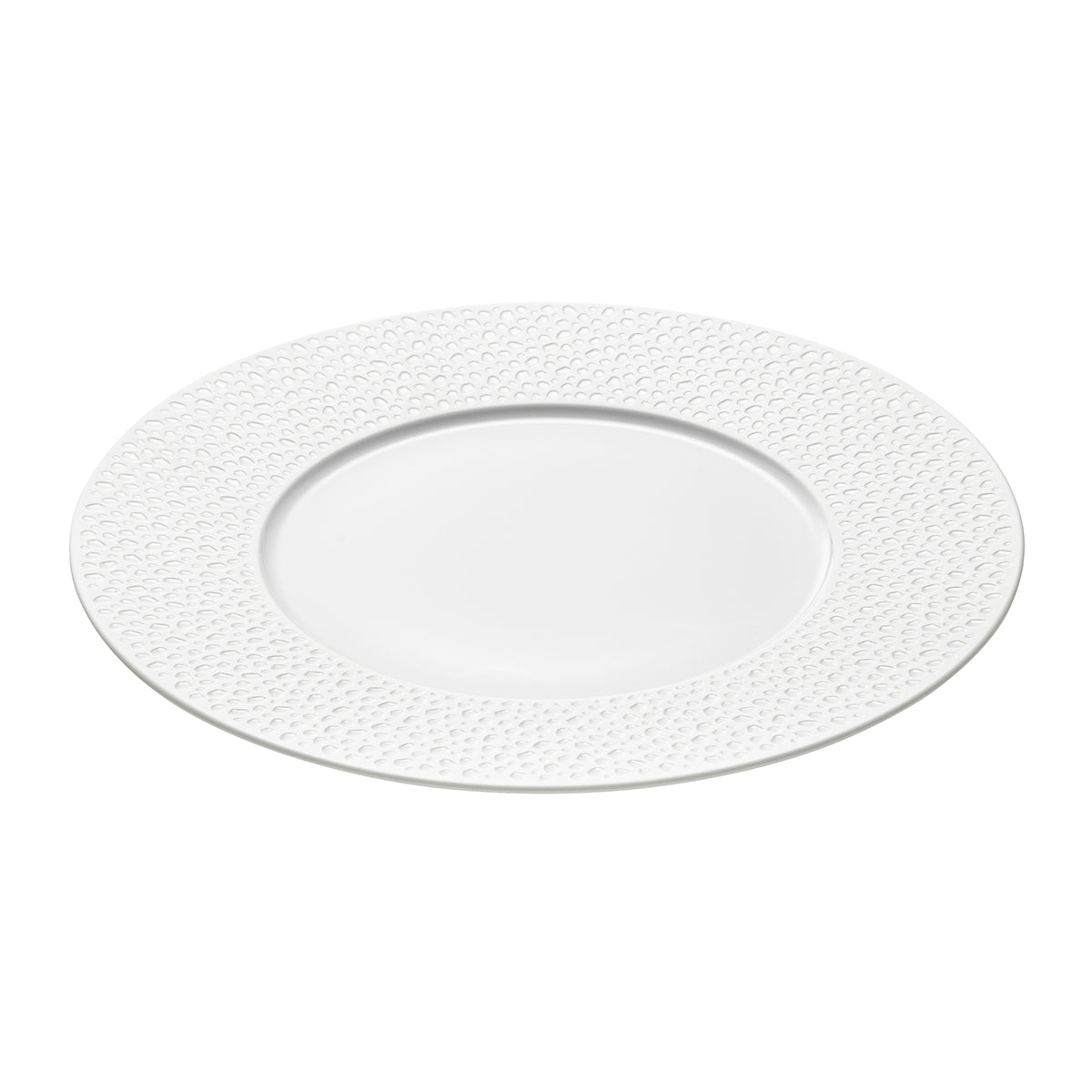 PERLES DE ROSEE BLANCHES Assiette plate ronde 27,9 cm
