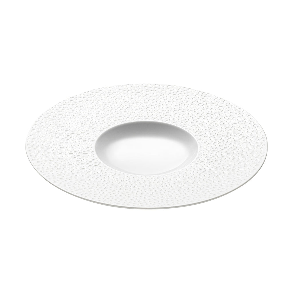 PERLES DE ROSEE BLANCHES Assiette gourmet petit bassin 28 cm