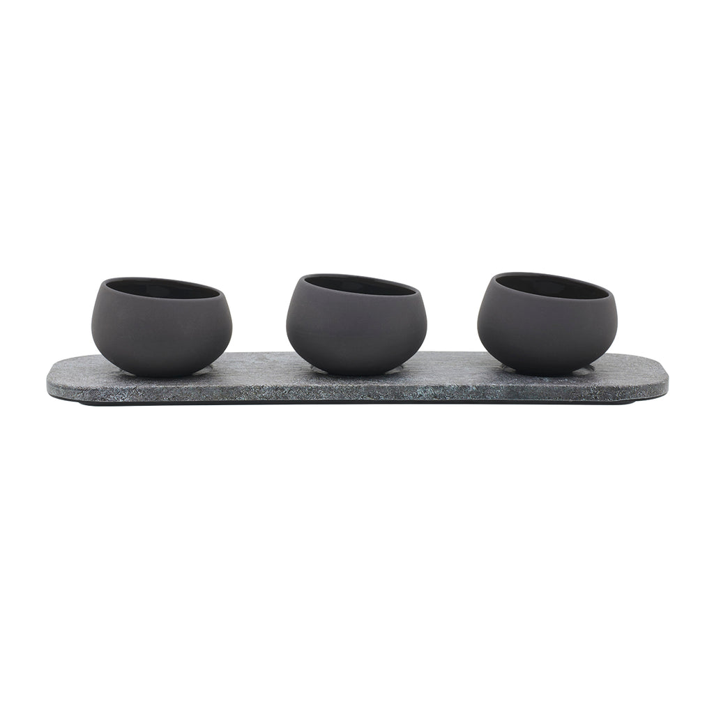 EVENTO Plateau gn 1/6 3 trous mélamine pierre 8.7x32.5 cm