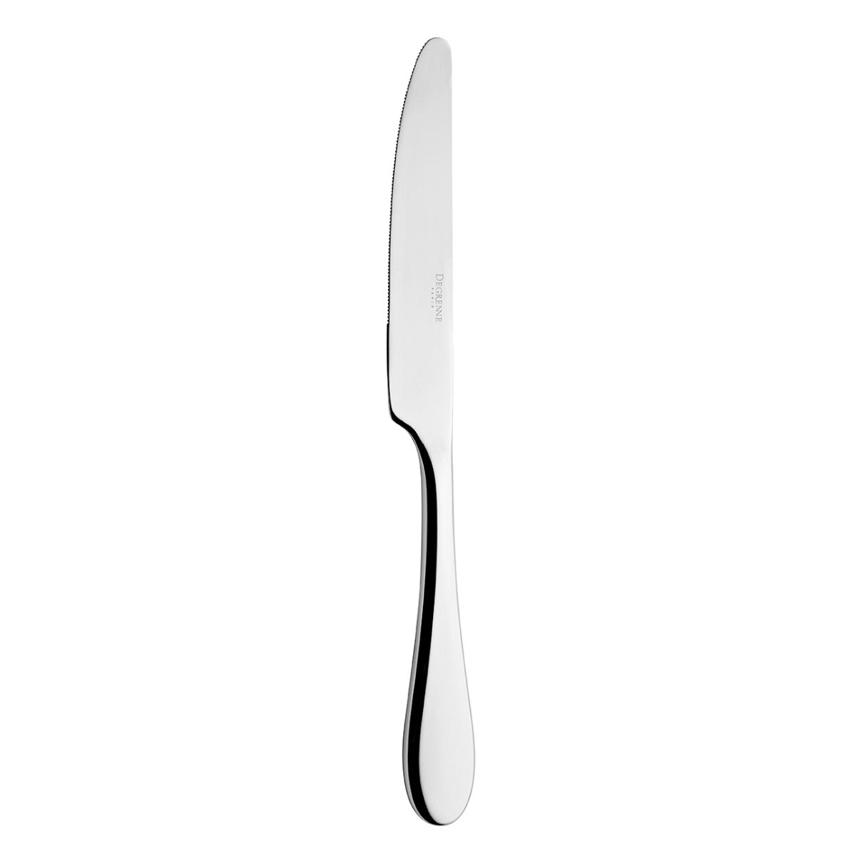 ONDE MIROIR Couteau de table monobloc lame scie droit