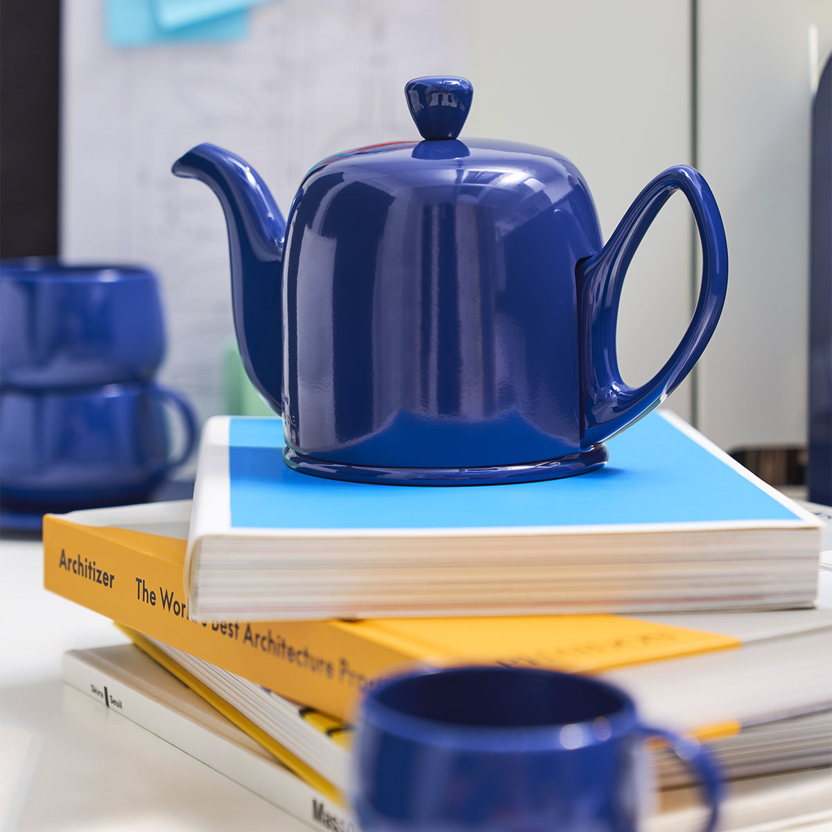 SALAM MONOCHROME Théière 4 tasses cloche bleue