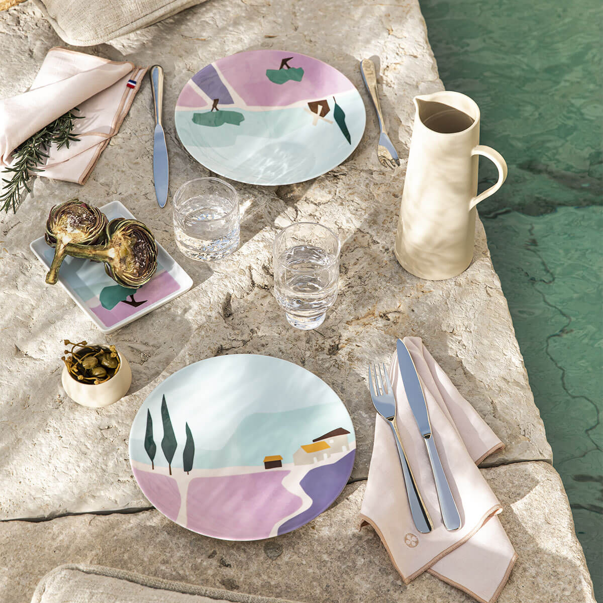 AQUATIC MIROIR Couteau de table monobloc lame scie