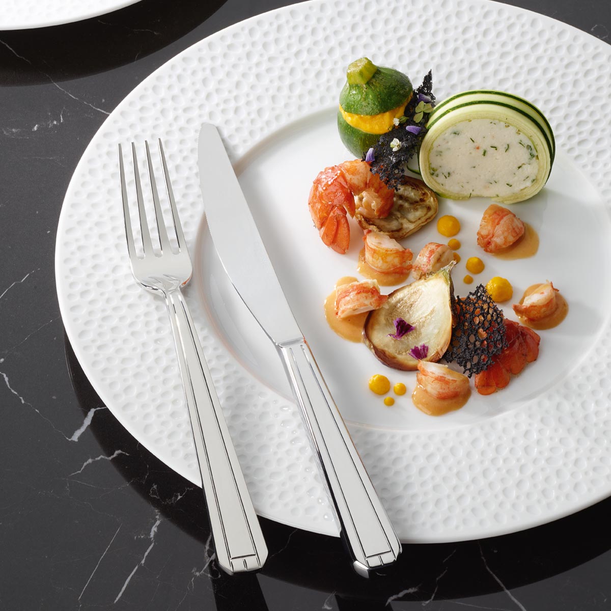 NORMANDY MIROIR Couteau de table monobloc lame scie