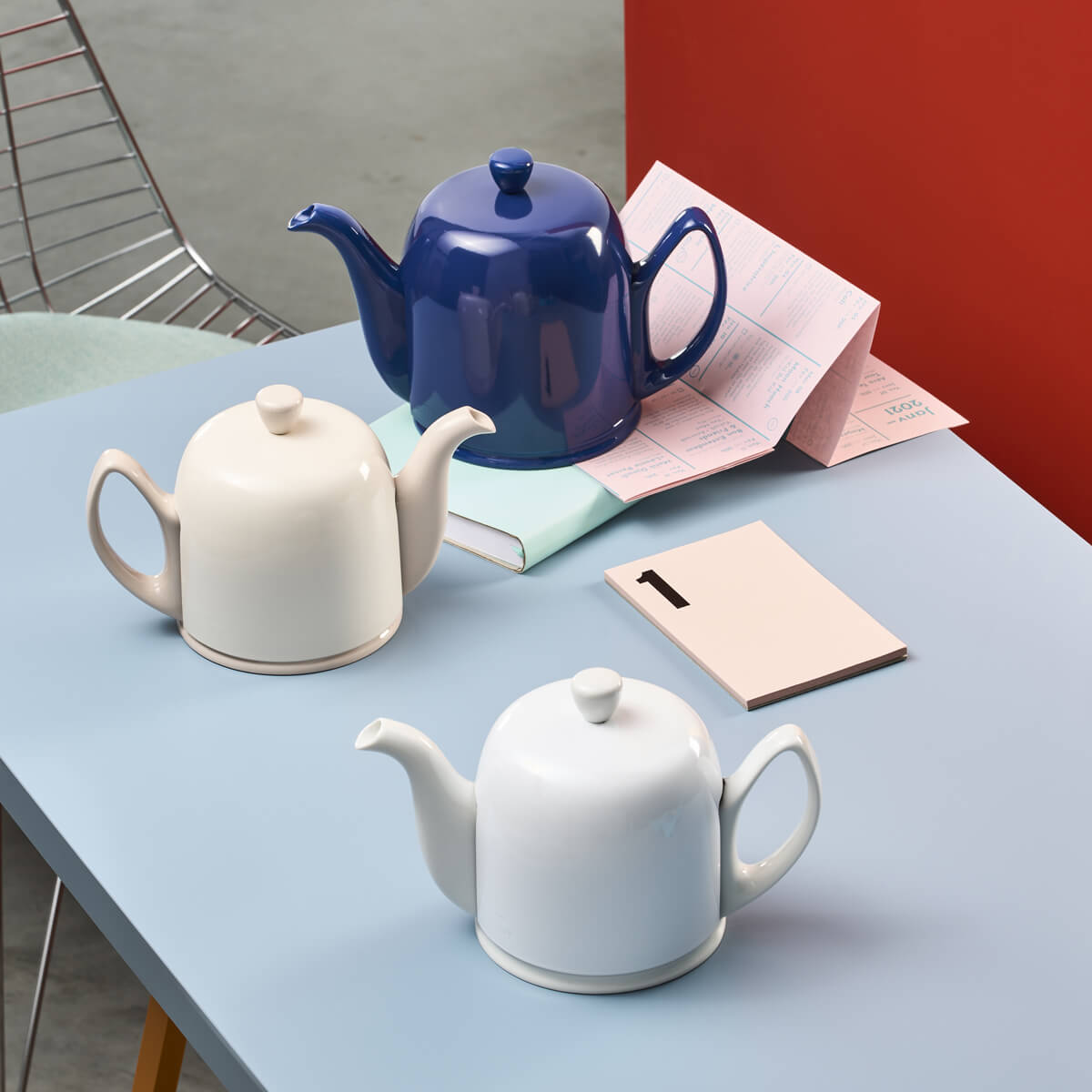 SALAM MONOCHROME Théière 6 tasses cloche blanche